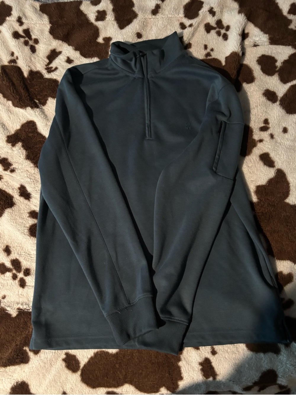 DKNY Men's Half-Zip Sweater in Dark Gray